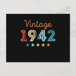 Vintag 1942 80. Geburtstag Retro Geschenk 80 Jahre Postkarte