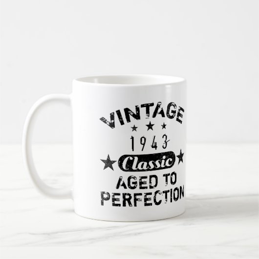 Vintag 1943 80. Geburtstag Kaffeetasse (Links)