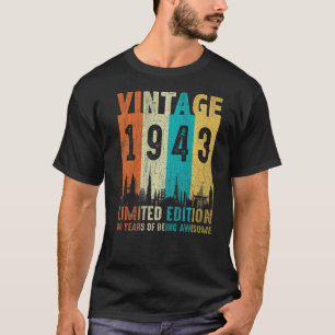 Vintag 1943 80. Geburtstag Männer Frauen T-Shirt