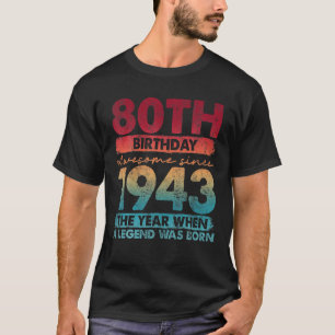 Vintag 1943 80 Jahre alte Geschenke Limited Editio T-Shirt