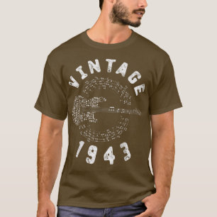 Vintag 1943 Geburtstag Limited Edition Guitar Musi T-Shirt