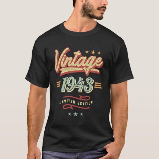 Vintag 1943 Limited Edition - 80. Geburtstag T-Shirt (Vorderseite)