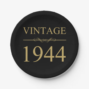 Vintag 1944 80. Geburtstag Pappteller
