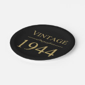 Vintag 1944 80. Geburtstag Pappteller (Schrägansicht)