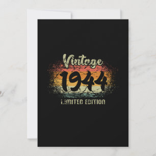 Vintag 1944 Limited Edition Geburtstagsgeschenk Einladung