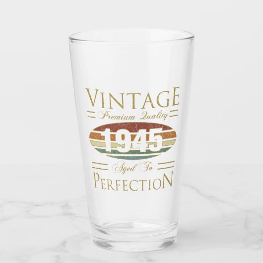 Vintag 1945 80. Geburtstag Glas (Vorderseite)