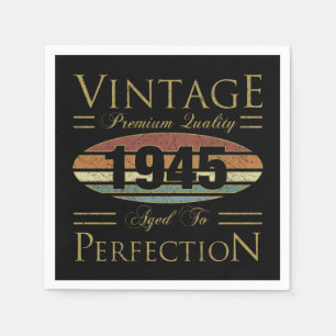 Vintag 1945 80. Geburtstag Serviette