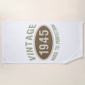Vintag 1945 80. Geburtstag Strandtuch (Vorderseite)