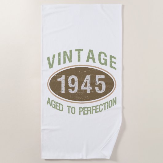 Vintag 1945 80. Geburtstag Strandtuch (Vorderseite)