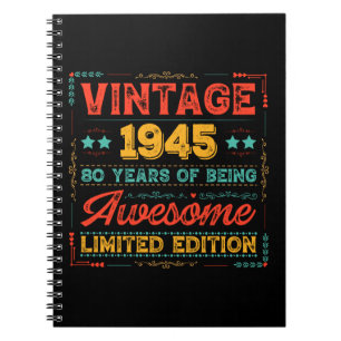Vintag 1945 Made in 1945 80 th Birthday 80 Years Notizblock