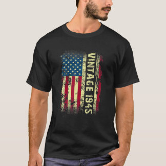 Vintag 1945 USA Flag 76. Geburtstagsgeschenke 76 J T-Shirt