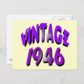 Vintag 1946 postkarte (Vorne/Hinten)