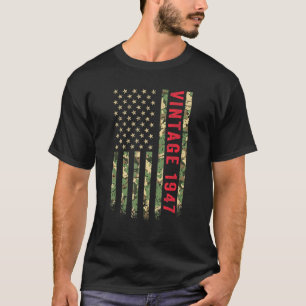 Vintag 1947 American Flag Camouflage 75 Jahre alt T-Shirt