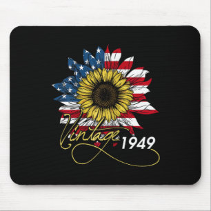 Vintag 1949 Sonnenblume 4. Juli Unabhängigkeitstag Mousepad