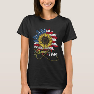 Vintag 1949 Sonnenblume 4. Juli Unabhängigkeitstag T-Shirt