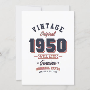 Vintag 1950 Geboren 1950 Retro-Geburtstagsgeschenk Einladung