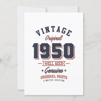 Vintag 1950 Geboren 1950 Retro-Geburtstagsgeschenk Einladung