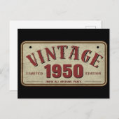 Vintag 1950 Limited Edition Alle Originalteile Postkarte (Vorne/Hinten)