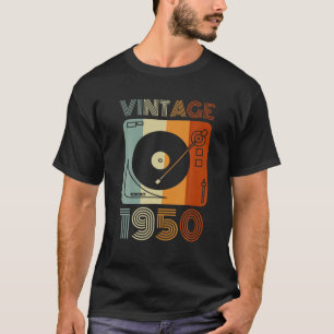 Vintag 1950 Retro Record Player Geburtstag Vinyl D T-Shirt