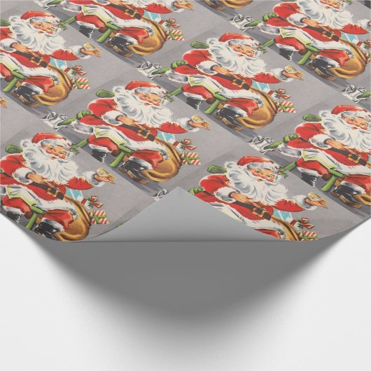 Vintag 1950 Santa Geschenkpapier (Ecke)