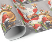 Vintag 1950 Santa Geschenkpapier (Rolleneckpunkt)