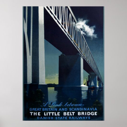 Vintag 1951 Aage Rasmussen Dänischer Staat Eisenba Poster (Vorne)