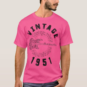 Vintag 1951 Geburtstag Limited Edition Guitar Musi T-Shirt