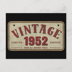 Vintag 1952 Limited Edition Alle Originalteile Postkarte