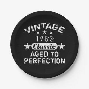 Vintag 1953 70. Geburtstag Pappteller