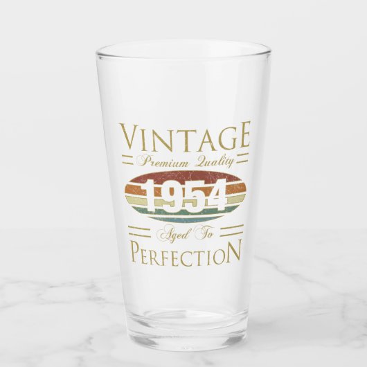 Vintag 1954 70. Geburtstag Glas (Vorderseite)