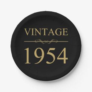 Vintag 1954 70. Geburtstag Pappteller