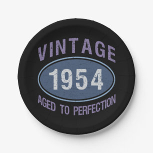 Vintag 1954 70. Geburtstag Pappteller
