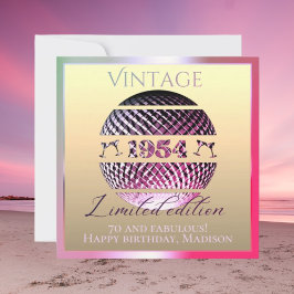 Vintag 1954 70. Geburtstag pink Karte