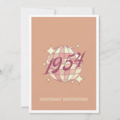 Vintag 1954 70. Geburtstag rosa Party Einladung (Rückseite)