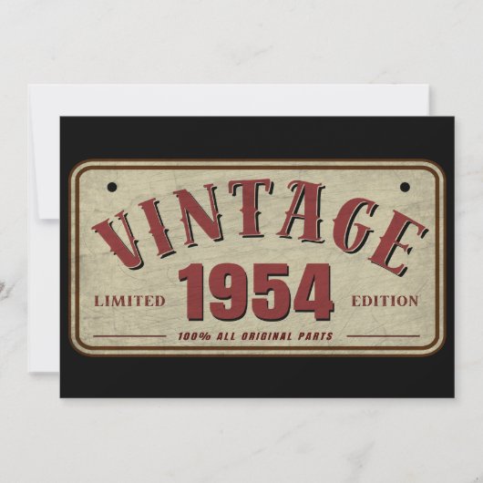 Vintag 1954 Limited Edition Alle Originalteile Einladung (Vorderseite)