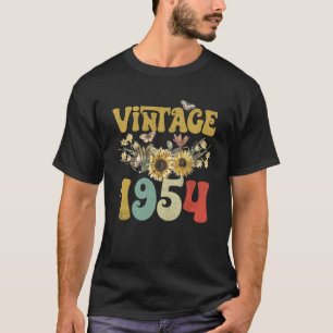 Vintag 1954 Sonnenblume Butterfly Retro Groovy 69. T-Shirt