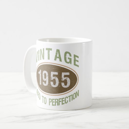 Vintag 1955 70. Geburtstag Kaffeetasse (Vorderseite Links)