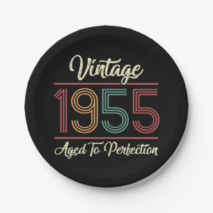 Vintag 1955 70. Geburtstag Pappteller