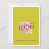 Vintag 1956 70. Geburtstag Retro grünEinladung Einladung (Rückseite)