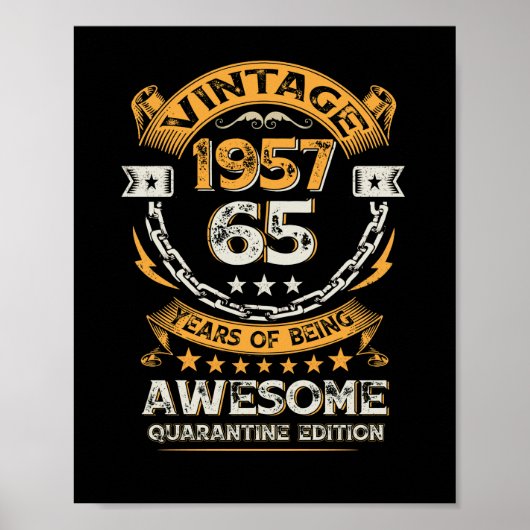 Vintag 1957 65. Geburtstag 65 Jahre alt Poster (Vorne)