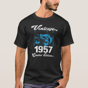 Vintag 1957 65 Jahre alte Fischer geboren T-Shirt