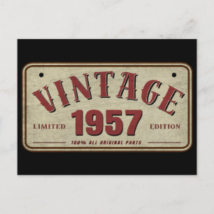 Vintag 1957 Limited Edition Alle Originalteile Postkarte