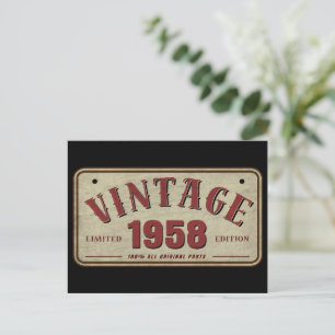 Vintag 1958 Limited Edition Alle Originalteile Postkarte