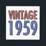 Vintag 1959, 60. Geburtstag Serviette<br><div class="desc">Feiern Sie mit dieser coolen Geschenkidee zum Geburtstag einen Meilenstein!</div>