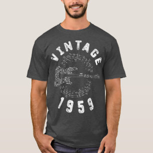 Vintag 1959 Geburtstag Limited Edition Guitar Musi T-Shirt