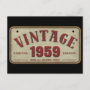 Vintag 1959 Limited Edition Alle Originalteile Postkarte