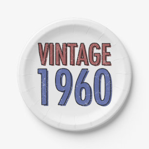 Vintag 1960, 60. Geburtstag Pappteller