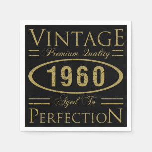 Vintag 1960 60. Geburtstag Premium Qualität Serviette