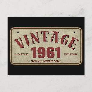 Vintag 1961 Limited Edition Alle Originalteile Postkarte