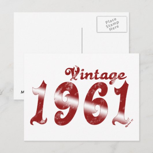 Vintag 1961 Postkarte (Vorne/Hinten)